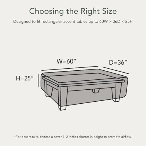 Covermates Elite Rect. Table Cover – 300D Polyester, 60Wx36Dx25H, Charcoal - Image 2
