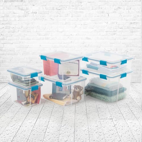 Sterilite 24-Pack Gasket Box, Weather-Resistant Storage Bins with Latching Lids, 7.5 Quart - Heavy-Duty Organizing Containers for Closet, Bathroom, and Office - Image 4