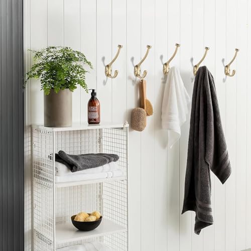 khtumeware The 10 Pack 5-1/2 inch Champagne Bronze Coat Hook zinc Alloy mudroom hooks is Suitable for bathrooms, Behind Doors, bedrooms, and is a Towel Robe Hooks for Both Household and Commercial use - Image 4