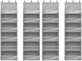 Over Door Organizer with 6 Extra Large Pockets 12 Side Pockets, Sturdy Closet Storage Rack, Hanging Storage Organizer with Clear Window for Shoes, Diaper, Bedroom, Bathroom, Grey, 4-Pack by Unknown