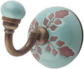 Indian Shelf 3 Piece Ceramic Leaf Round Wall Hooks for Towel, Bags & Coats by IndianShelf