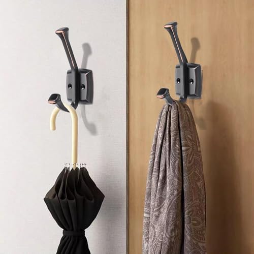 10 Pack 4-3/4 inch Oil Rubbed Bronze Coat Hooks, Wall Mounted with Screws Suitable for Hanging Keys, Bath Towel, Bags, Hats, etc. Square Zinc Alloy Venetian mudroom Hooks - Image 3