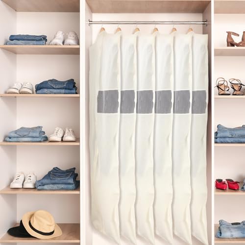 Aliceset 6 Pcs 65 Inches Cotton Garment Bags for Hanging Clothes - Image 5