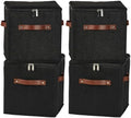 4PCS Storage Cubes with Lids Cotton Linen Fabric Bins Boxes by VinneGenzz