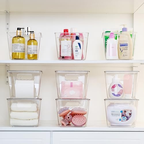 Vtopmart 16 Pack Clear Stackable Storage Bins with Lids, Large Plastic Containers with Handle for Pantry Organization and Storage,Perfect for Kitchen, Fridge, Cabinet, Bathroom Organizer - Image 6