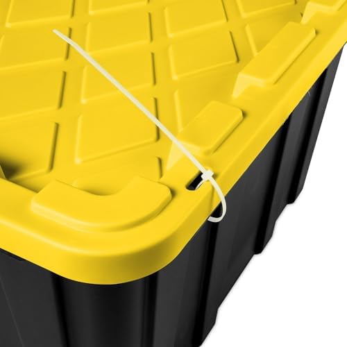 Plastic Storage Tote, Large 27 Gallon, Black and Yellow, 6 Pack - Image 3