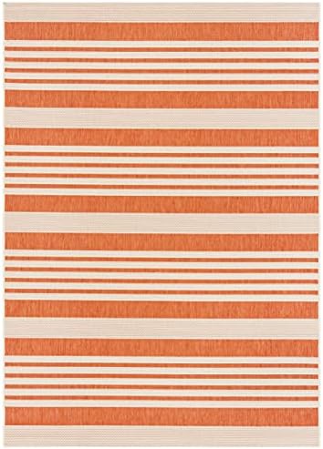 SAFAVIEH Courtyard Outdoor Area Rug 4'x5'7", Terracotta & Beige CY6062-241 - Image 3