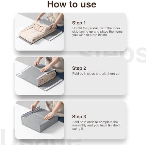 DIMJ Bed Sheet Organizers and Storage 8 Pack - Foldable Sheet Holder for Linen Bedding Storage Box for organization, Sheets Set Holder for Blanke, Towel (King & Queen Size), Grey - Image 4