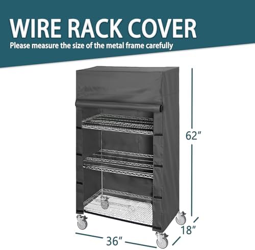 Shelving Cover for Storage Shelf & Wire Rack, Fits 36"x18"x62" - Image 3