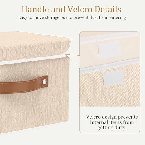OUTBROS Fabric Storage Bins, Beige, 5 Pack 10.2 x 7.9 x 6.7 in - Image 7