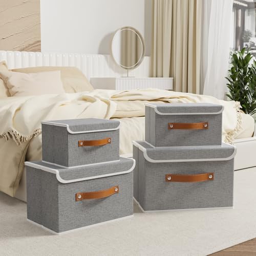 OUTBROS Collapsible Storage Boxes, Grey, 5 Pack 10.2 x 7.9 x 6.7 in - Image 2