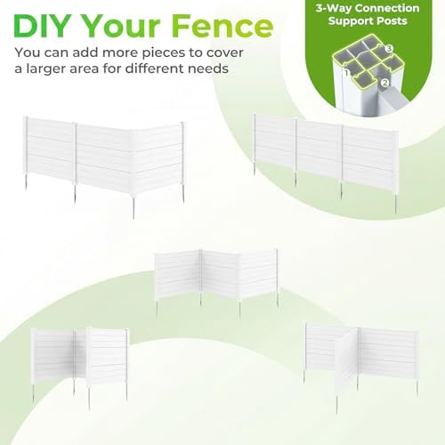 GIANTEX No-Dig Air Conditioner Fence, 3 Panels, 48''W x 36''H, White - Image 5