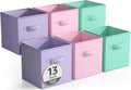 Sorbus 6-Pack Fabric Storage Cubes (13 Inch, Pastel Pink Purple Teal) by Sorbus