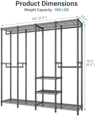 VIPEK V40 Heavy Duty Clothes Rack, Modular Closet System Clothing Rack - Image 4