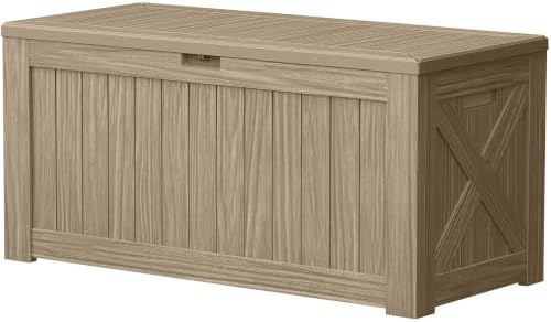 Devoko 120 Gallon Deck Box Resin Outdoor Storage Box Waterproof by DEVOKO