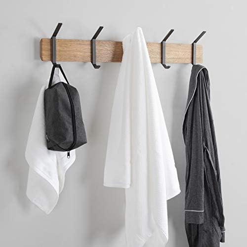 Kate and Laurel Rossmore Farmhouse 5-Hook Wall Hanging Coat Rack, Natural Rustic Wood, Modern Hanging Rack for Coats, Bags, Or Pots and Pans - Image 2