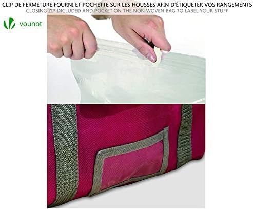 VOUNOT Set of 4 Vacuum Storage Bag Large Capacity XXL | 4 Vacuum Bags with 4 Storage Boxes | 2 Small Model 154L and 2 Large Models 484L | Compression Bag- Compression Box, Multi-Coloured - Image 6