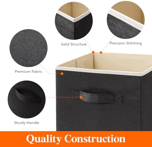 Lifewit Storage Cubes, 11 Inch Organizer Bins, 18L Black, 16 Packs - Image 3