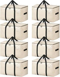 BAGAIL Heavy Duty Moving Bags with Strong Handle, Extra Large Moving Boxes, Storage Tote for Clothes, College Moving Supplies(Beige, 8 Pack) by BAGAIL