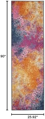 Nourison Home Passion 8' Runner Multicolor Fabric Modern Area Rug (8' Runner) - Image 2