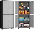 71''H Garage Storage Cabinet with Wheels, Meatl Storage Cabinet with Lock by Yoonkool