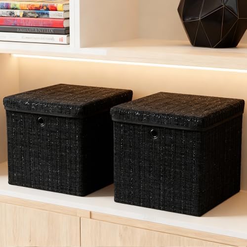 modscape 12x12x12 Collapsible Fabric Cube Storage Bins with Lids - Image 5