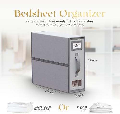 Sheet Organizers and Storage – 4 Pack Bed Sheet Organizer for Queen & King Size, Foldable Linen Closet Storage for Bedding, Duvet Covers, and Pillowcases - Image 6