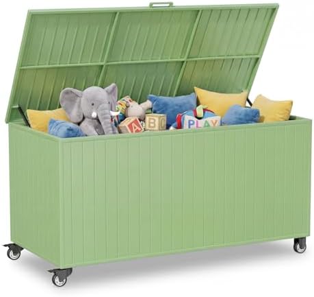 Outdoor Storage Box with Wheels 250 Gallon, Metal Deck Boxes by RICNOD