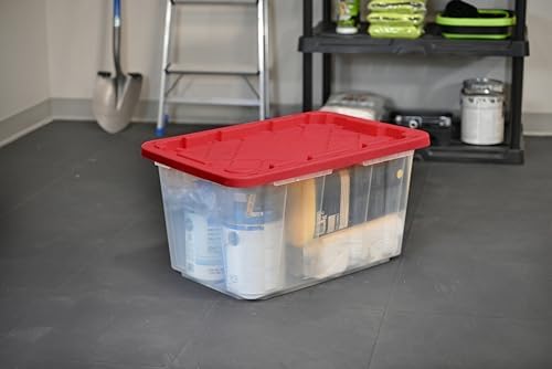 CX Xtra Tall Heavy Duty Clear 27-Gallon Stackable Plastic Storage Bins, 4pk - Image 5