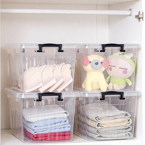 Citylife 22 Qt Plastic Storage Bins with Latching Lids 4 Packs - Image 5