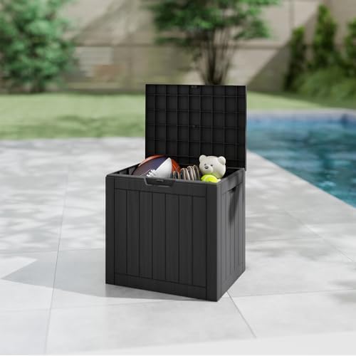 35 Gallon deck box Outdoor Cushion Storage Waterproof, Outdoor Storage Box with Lockable Lid & UV-Resistant for Patio Furniture, Outdoor Cushions, Garden Tools and Pool Supplies, Black - Image 5