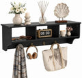 GIANTEX Coat Rack with Hooks Wall Mount, Wall Cubby Organizer with 4 Hooks by Giantex