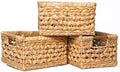 NAYA Set of 3M (11.6"x8,9"x6,9") Water Hyacinth Shelf Storage Baskets by MAKESUSTAINABLEANDBEAUTY