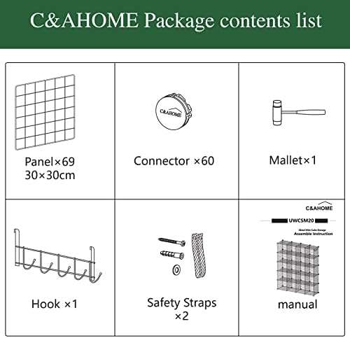 C&AHOME Wire Cube Storage, 20-Cube Organizer Metal, Wire C Grids, Black - Image 4