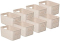 Superio Eco-Friendly Decorative Plastic Basket Open Home Storage Bins Organizer Baskets, Medium (8 Pack) Container Boxes for Organizing Closet Storage Bins for Shelves Drawer Shelf 5 Liter by Superio