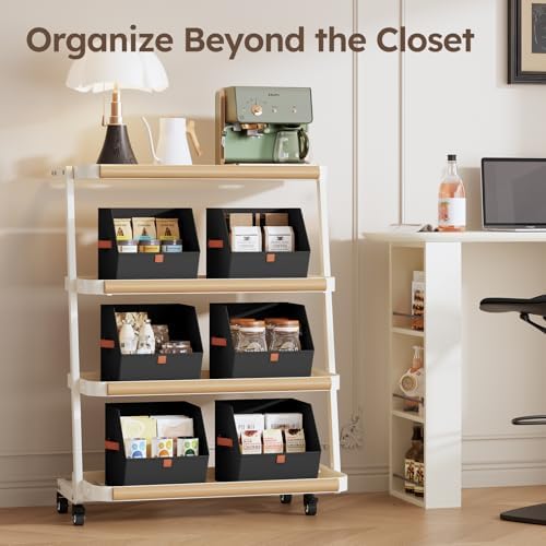 Homsorout Fabric Closet Storage Cubes - 10 Pack Square Storage Bins with Dual Handles for Clothes, Towels, Toys, Cube Storage Organizers for Bedroom, Nursery, Shelves, Closet, Small Spaces, Black - Image 6
