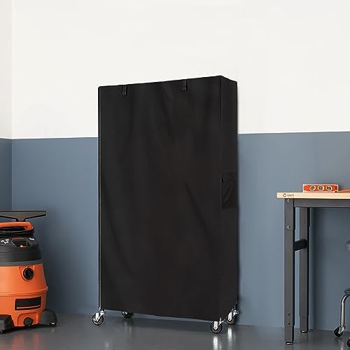 Storage Shelf Cover, Waterproof Dustproof Shelving Unit Cover, Fits 42" W x 18" D x 72" H Shelf, Display Rack Protector with Zipper, Black - Image 7