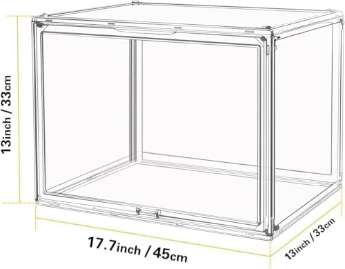 GUDEMAY Large Clear Stackable Acrylic Storage Bins with Door, Dustproof Figure Collectibles Display Case, Football & Motorcycle Helmet Showcase, Basketball, Sports Memorabilia Organizer (XL, Count, 3) - Image 6