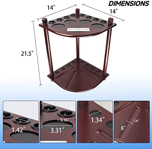 GSE Billiards Pool Cue Racks with Score Counters Hold 8 Cues, Mahogany - Image 6