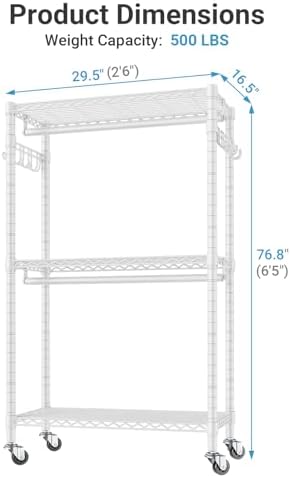VIPEK R2 Medium Clothes rack for Hanging Clothes Rolling Closet System - Image 5