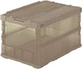 TRUSCO TSK-C50B-BR Thin Folding Container Scale, 16.9 gal (50 L) with Locking Lid, Brown, Storage Case by Trusco
