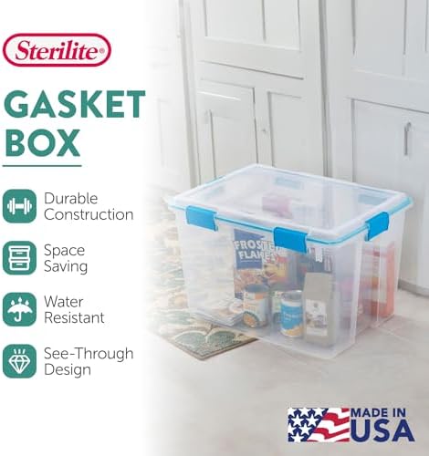 Sterilite Gasket Storage Box with Lids for Home & Office, 80 Quart, 12-Pack - Image 3