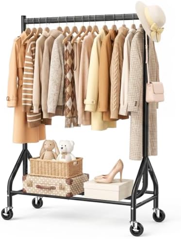 EAGMAK Heavy Duty Clothes Rack Load 268 LBS, 31.5 inch Hanging Rod, Black by EAGMAK