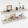 Acovy 48 Inch Floating Shelves, 12" Deep Floating Shelf Wall Mounted, 48" Wall Shelves, Rustic Deep Bookshelf, Extra Deeper & Thicker Display Shelves for Bedroom, Living Room, Gray, Set of 2 by Acovy