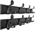 SKOLOO 12 Hooks Wall Mounted Coat Rack, 24 Inch Modern Coat Hanger for Entryway, Bathroom, Garage, Lightweight with 16 Inch Stud Spacing Design, Matte Black(Pack of 2) by SKOLOO