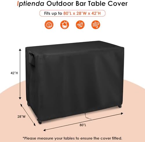 Outdoor Bar Table Cover for Wayfair Gridley 80" Home Bar-80x28x42" - Image 2
