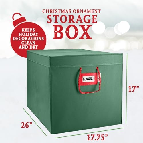 HOLDN’ STORAGE Christmas Ornament Storage Box with Dividers, Stores Ornaments up to 96 of 3 Inch Large Christmas Ball Storage Containers with 4 Trays - Green - Image 4
