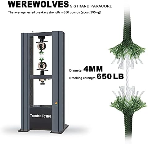 WEREWOLVES 650lb Paracord/Parachute Cord - 9 Strand Paracord Rope - 100', 200' Spools of Parachute Cord, Type III Paracord for Camping, Survival - Image 4