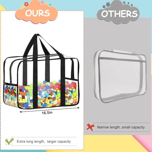 6 Pcs XXL Toy Storage Bags with Labels Reusable Clear Toy Organizer - Image 5