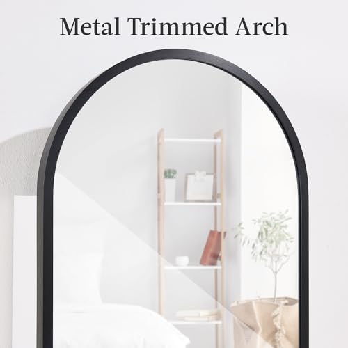 Best Choice Products Arch Mirror Jewelry Cabinet, Jewelry Storage Organizer, Armoire, Lockable Wall or Door Mountable, Full-Length Mirror - Black - Image 3